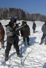 Чемпионат по зимней рыбалке среди членов профсоюза эксплуатационного локомотивного депо Красноярск-Главный 3 марта 2021