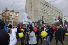 Первомайская демонстрация в Красноярске 1 мая 2019