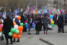 Первомайская демонстрация в Красноярске