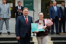 Торжественная линейка в Красноярском институте железнодорожного транспорта 1 сентября 2021