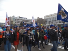 Первомайская демонстрация в Красноярске 1 мая 2018